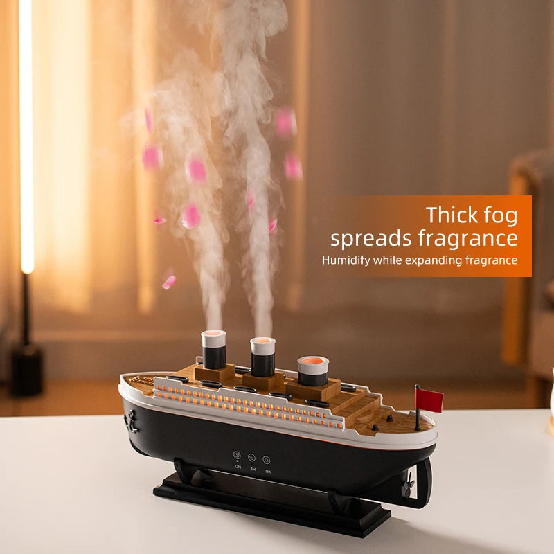 Retro Ship Air Humidifier Ultrasonic Aromatherapy Diffusers Mist Maker Fragrance Essential Oil Aroma Difusor Remote control - TechSmartX