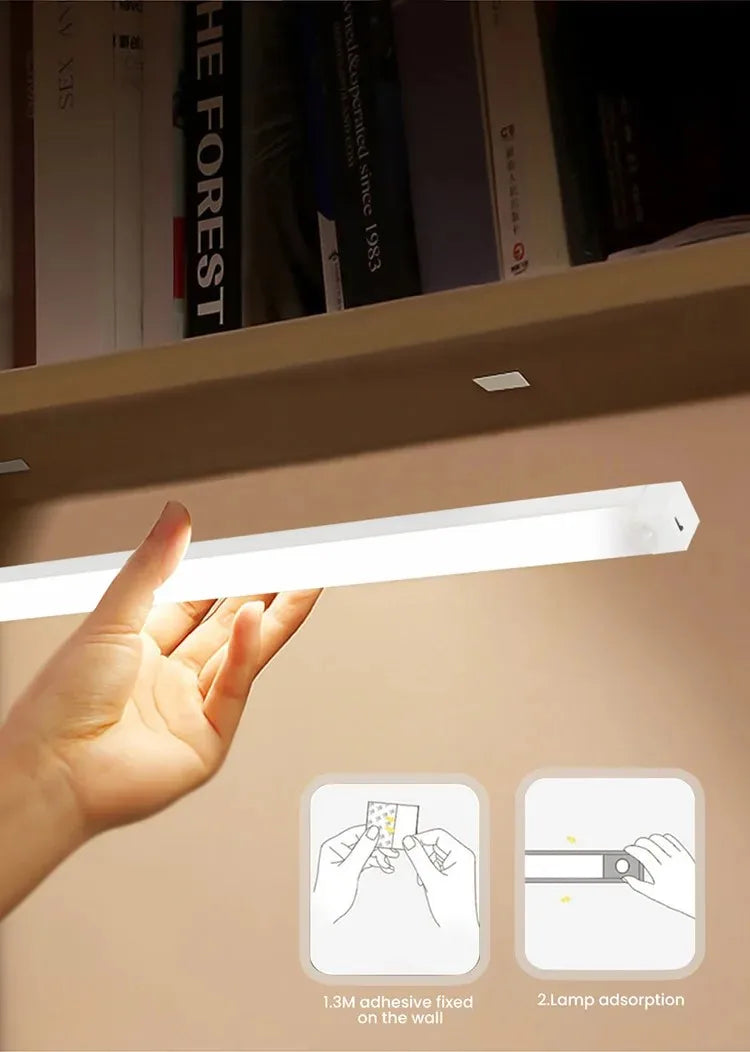 Motion Sensor Lamp Night Light Wireless LED USB Type C Rechargeable Lamp for Kitchen Cabinet Bedroom Wardrobe Staircase Lighting - TechSmartX