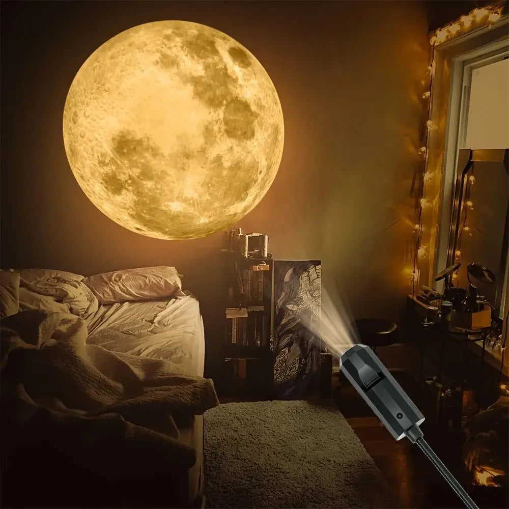 USB Ceiling Moon Earth Projection Atmosphere Light Starry Sky Lamp Night Light Romantic Bedroom Decoration Galaxy Projector - TechSmartX
