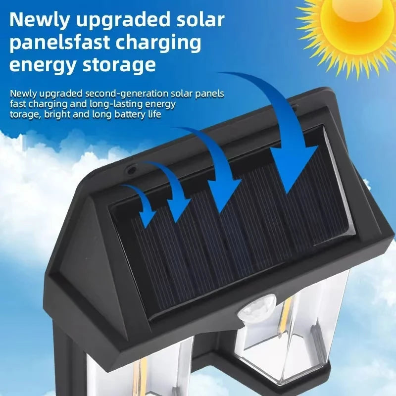 Powerful Outdoor Solar LED Street Light Waterproof Solar Lamp Garden Yard Pathway Wall Decoration External Lighting Fixture - TechSmartX