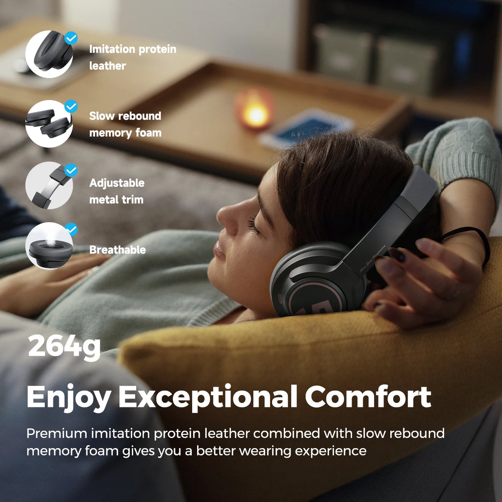 SoundPEATS Space Headphones Bluetooth 5.3 Hybrid Active Noise Cancelling Wireless Headphone,123H Play,Mic,Multipoint Connection - TechSmartX