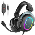 Fifine Dynamic RGB Gaming Headset with Mic Over-Ear Headphones 7.1 Surround Sound PC PS4 PS5 3 EQ Options Game Movie Music - TechSmartX