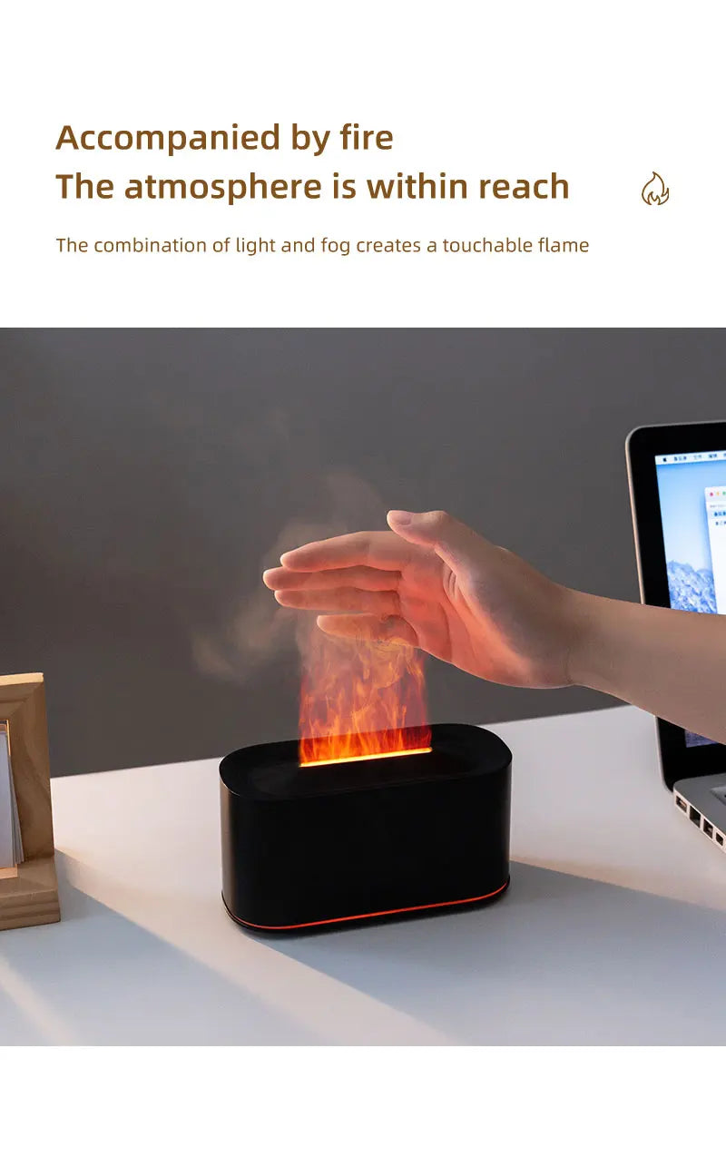 Aromatherapy Diffuser with Flame Effect, Essential Oil Diffuser and Cool Mist Humidifier, Silent Humidifier for Home and Bedroom - TechSmartX