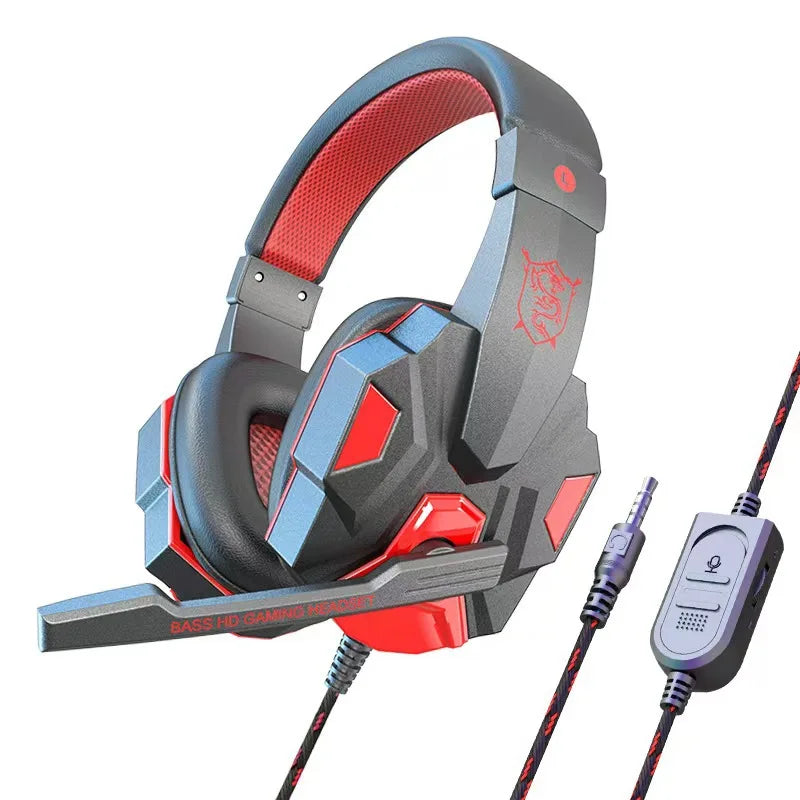 RGB Gaming Headset with Microphone Over-Ear Wired Headphones Drivers Lightweight for PC PS5 Xbox Switch - TechSmartX