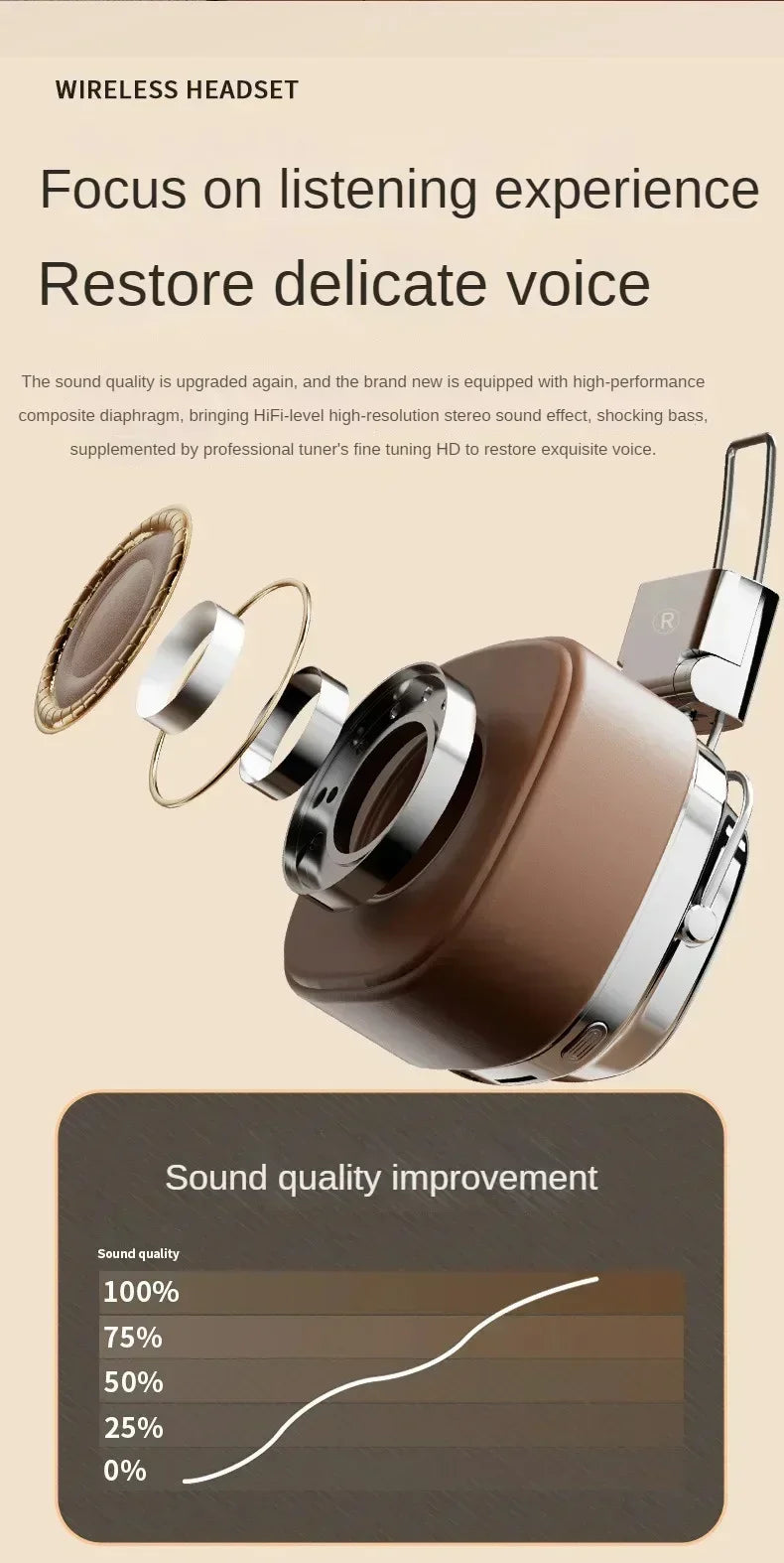 2025 New 5.3 Foldable Wireless Bluetooth Headsets Headset Gamer Choice Retro Over Ear Headphones DJ Stereo Sounds Bluetooth - TechSmartX