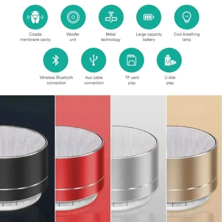 A10 10M Mini Portable Wireless Bluetooth Speaker Steel Cannon Subwoofer Bluetooth Audio Gift For Laptops Phone Outdoors Speakers - TechSmartX