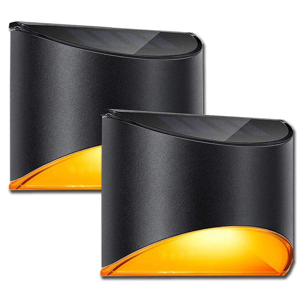 Outdoor Solar Powered LED Wall Light, Sconce Solar 4 LEDs Wall Lamp for Garden, Stair, Step, Patio,Yard Lighting,IP65 Waterproof - TechSmartX