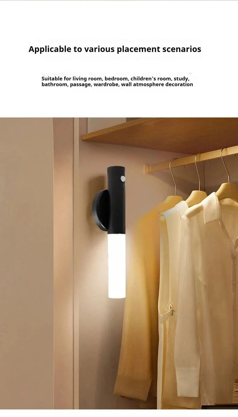 Motion sensing night light, magnetic wall light, USB charging LED light, suitable for corridors and stairs, Christmas gift - TechSmartX