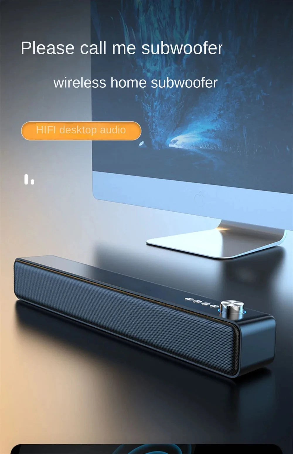 Original  Bluetooth Subwoofer Soundbar TV Audio Echo Wall Computer Speaker Home Theater Music Wireless Blueooth Speaker Gift - TechSmartX