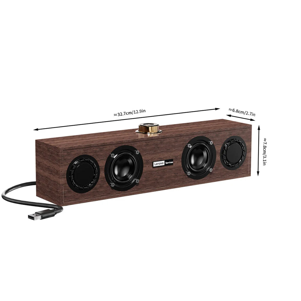Lenovo C02 Multimedia Speaker Bluetooth Speaker Wired/Bluetooth Dual-Mode Speaker Retro Speaker Universal for Tv, Computer, and Mobile Phone Subwoofer - TechSmartX