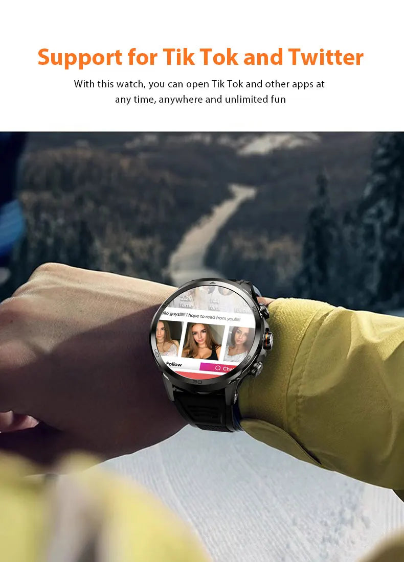 Original H19 Smart Watch Android 10.0 Smartwatch With 190° Rotary Camera GPS WIFI 1.95inch Larger Amoled Screen 256GB Storage - TechSmartX