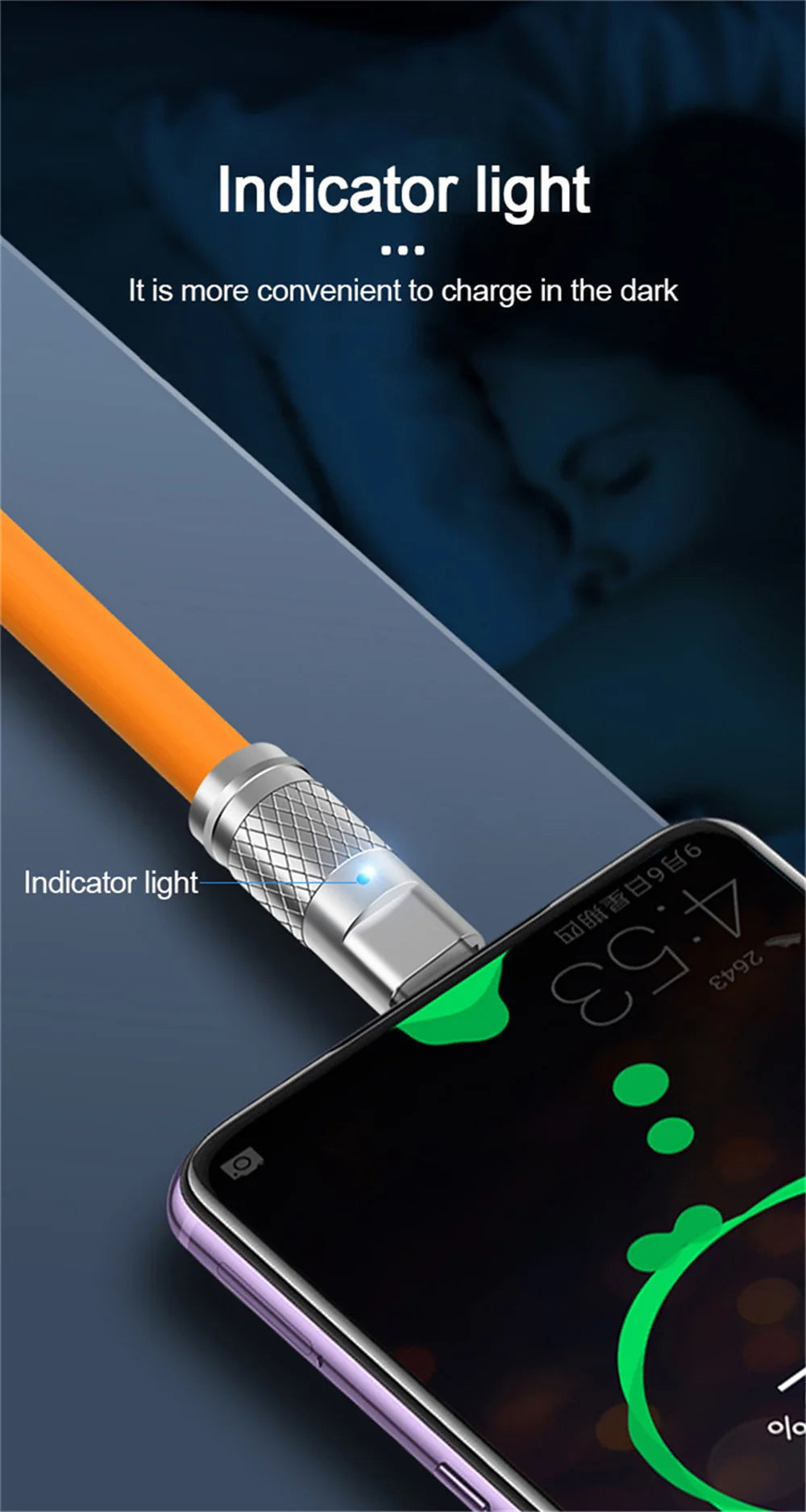 3PCS 120W Super Fast Charge Type-C Liquid Silicone Cable Quick Charge USB C Lines For Xiaomi Huawei Samsung USB Phone Data Wire
