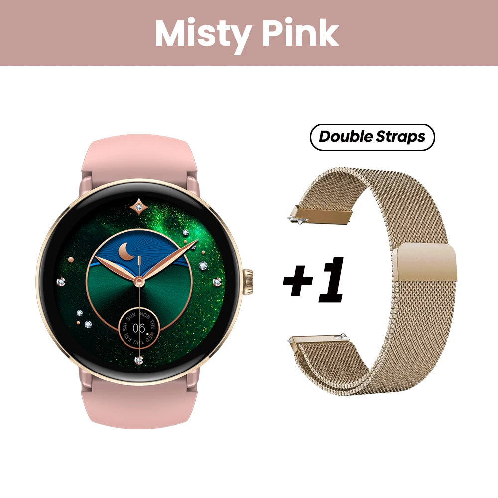 New 2025 Zeblaze LILY 2 Voice Calling Female Smartwatch Double Strap 1.2" HD AMOLED Display Health Monitoring Sports Smart Watch - TechSmartX
