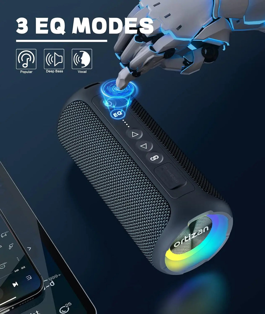 Ortizan Bluetooth Speakers 40W Enhanced Bass Portable Outdoor Wireless Speaker 30Hrs IP7 Waterproof Shower Speaker Bluetooth 5.3 - TechSmartX
