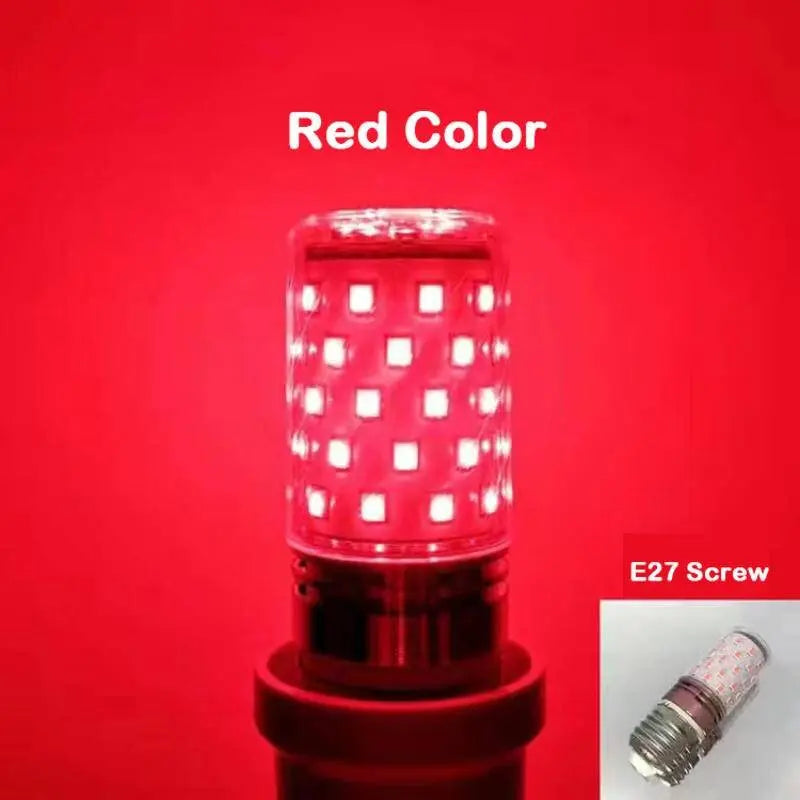 Bulb E27 LED Colorful Corn Bulb 12W Pink Red Blue Green Purple Golden 7Colors Lamp AC 220V Bulb Chandelier Decoration - TechSmartX