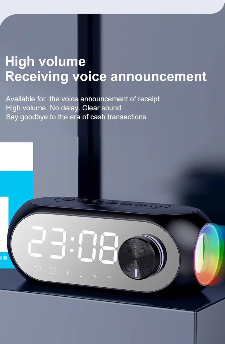 Alarm Clock Radio FM Bluetooth Speaker Portable Subwoofer Caixa De Som Sound Box Music Wireless Mini Woofers Bocina Lamp Column - TechSmartX