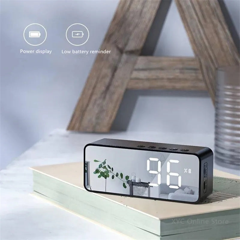 Wireless Bluetooth Speaker Small Mini Alarm Clock Portable Cannon Mini Voice Broadcast the Card Instert Vehicular Audio System W - TechSmartX