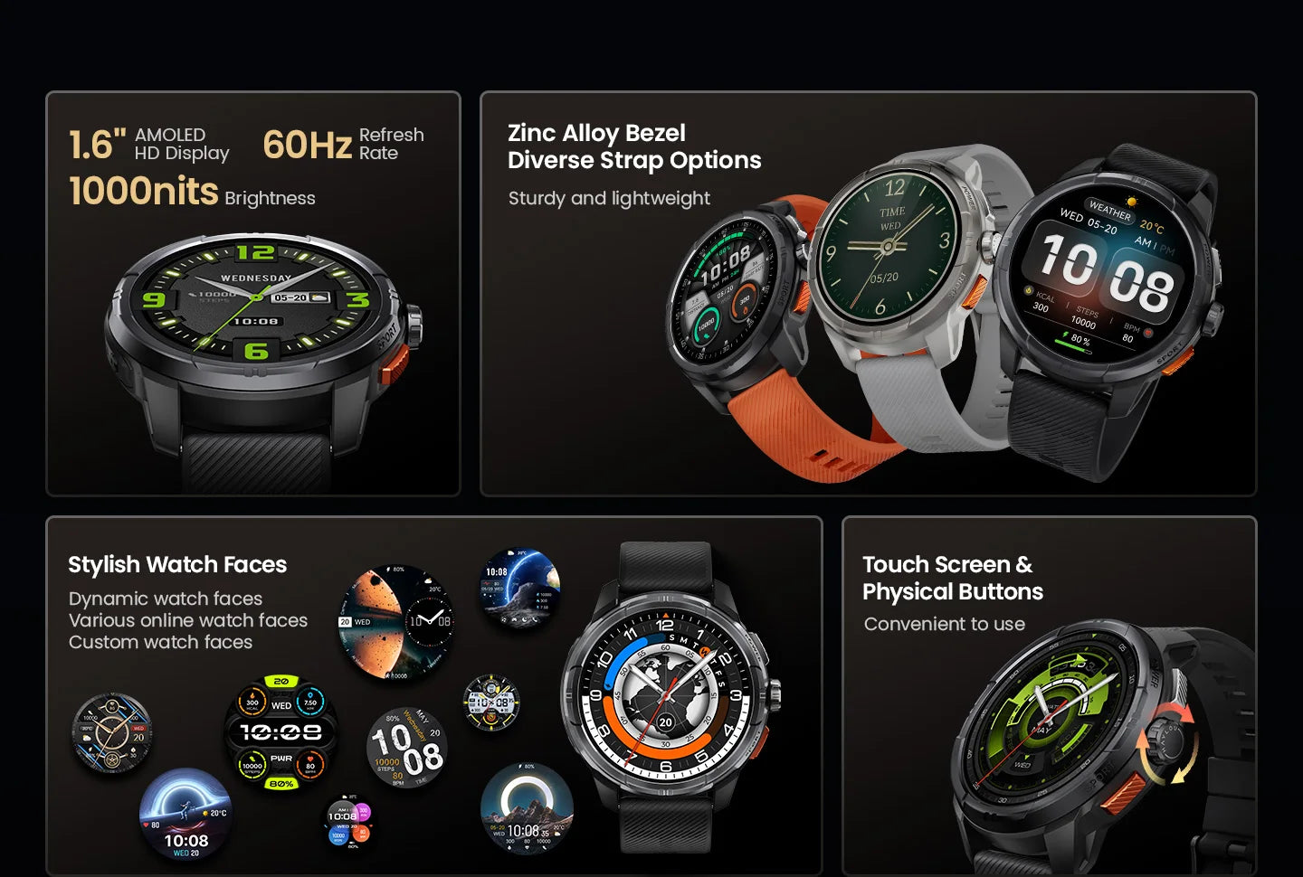 HAYLOU Solar Ultra GPS Smartwatch 1.6” AMOLED Display 5ATM Waterproof Built-in GPS Bluetooth Phone Calls Sports Smart Watch - TechSmartX