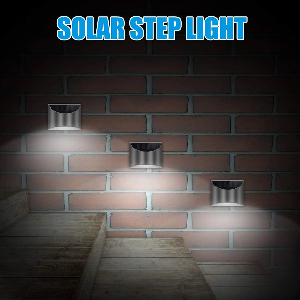 Outdoor Solar Powered LED Wall Light, Sconce Solar 4 LEDs Wall Lamp for Garden, Stair, Step, Patio,Yard Lighting,IP65 Waterproof - TechSmartX