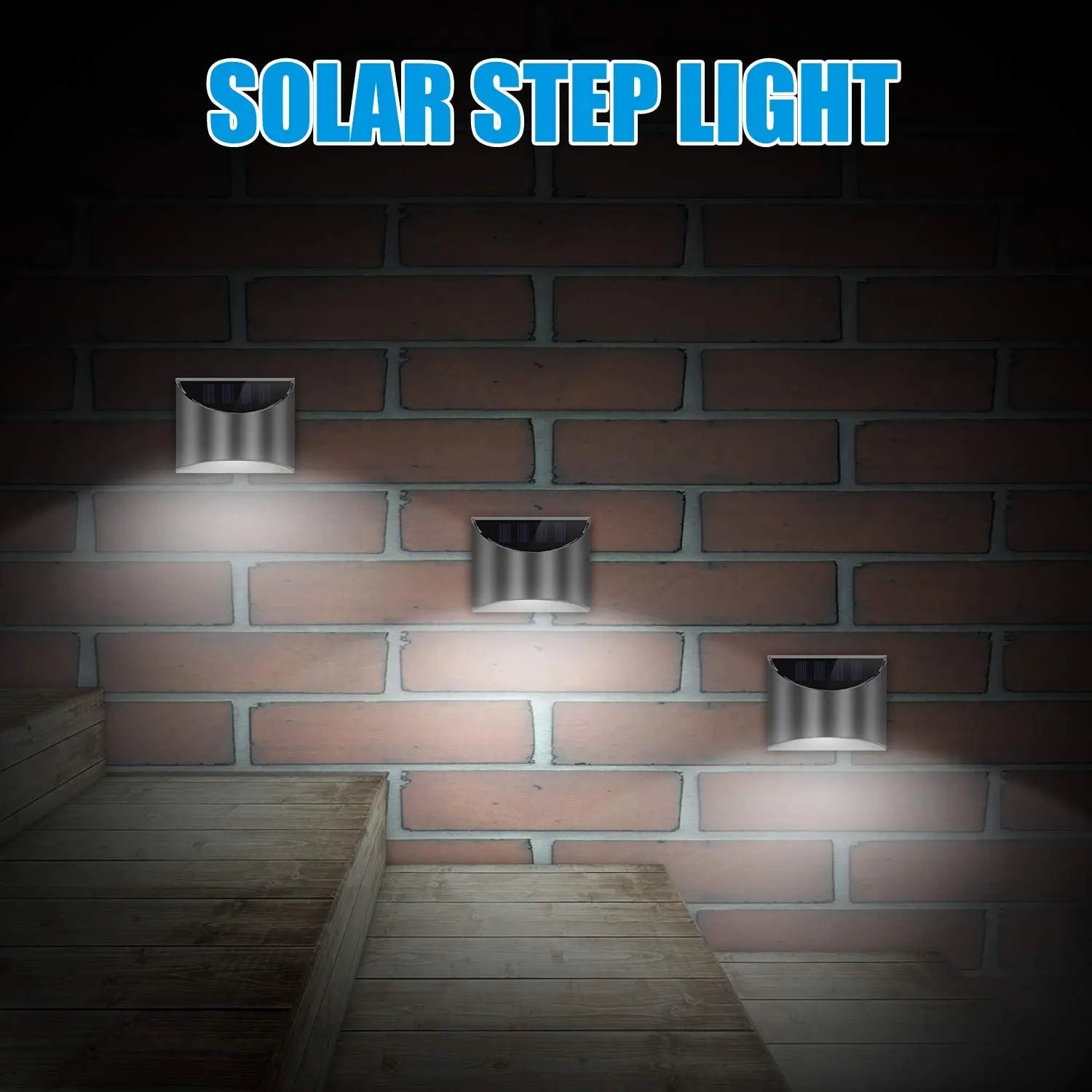 Outdoor Solar Powered LED Wall Light, Sconce Solar 4 LEDs Wall Lamp for Garden, Stair, Step, Patio,Yard Lighting,IP65 Waterproof - TechSmartX