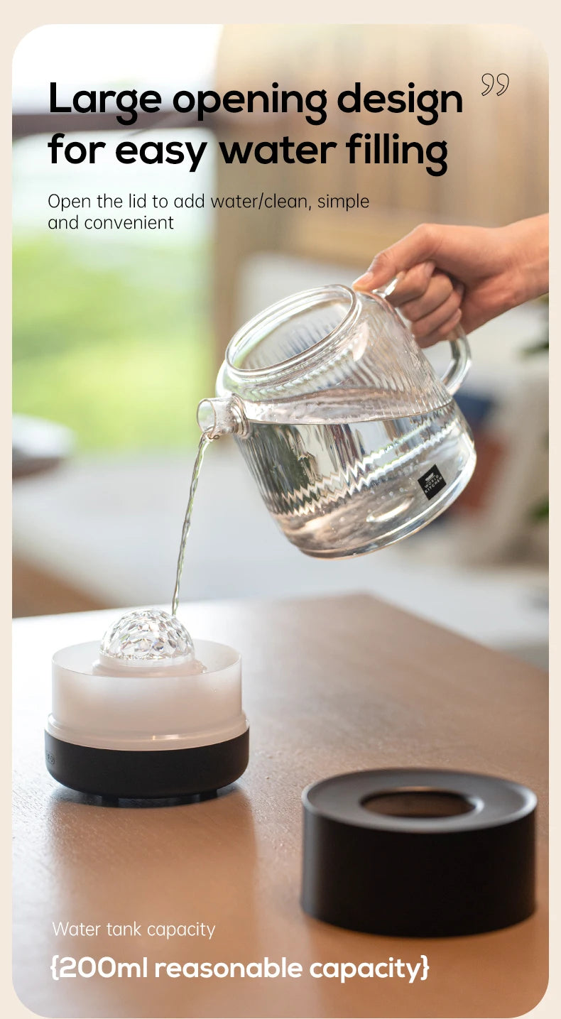 New Starry Sky Projection Air Humidifier with Colorful Gradient Night Light USB Delicate Water Mist Essential Oil Aroma Diffuser - TechSmartX