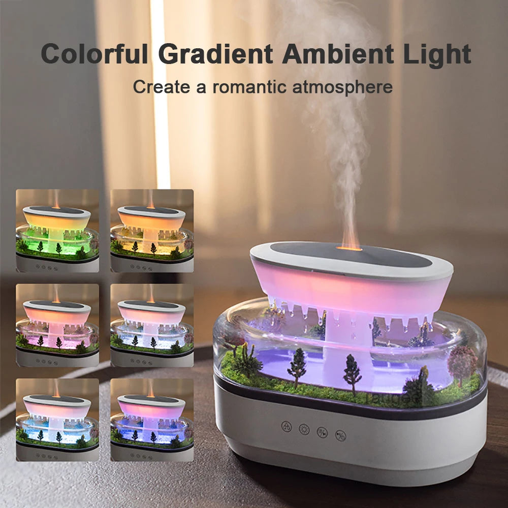 Aroma Humidifier Raindrop Air Humidifier Colorful Light White Noise Essemtial Oil Diffuser Home Ultrasonic Fragrance Diffuser - TechSmartX