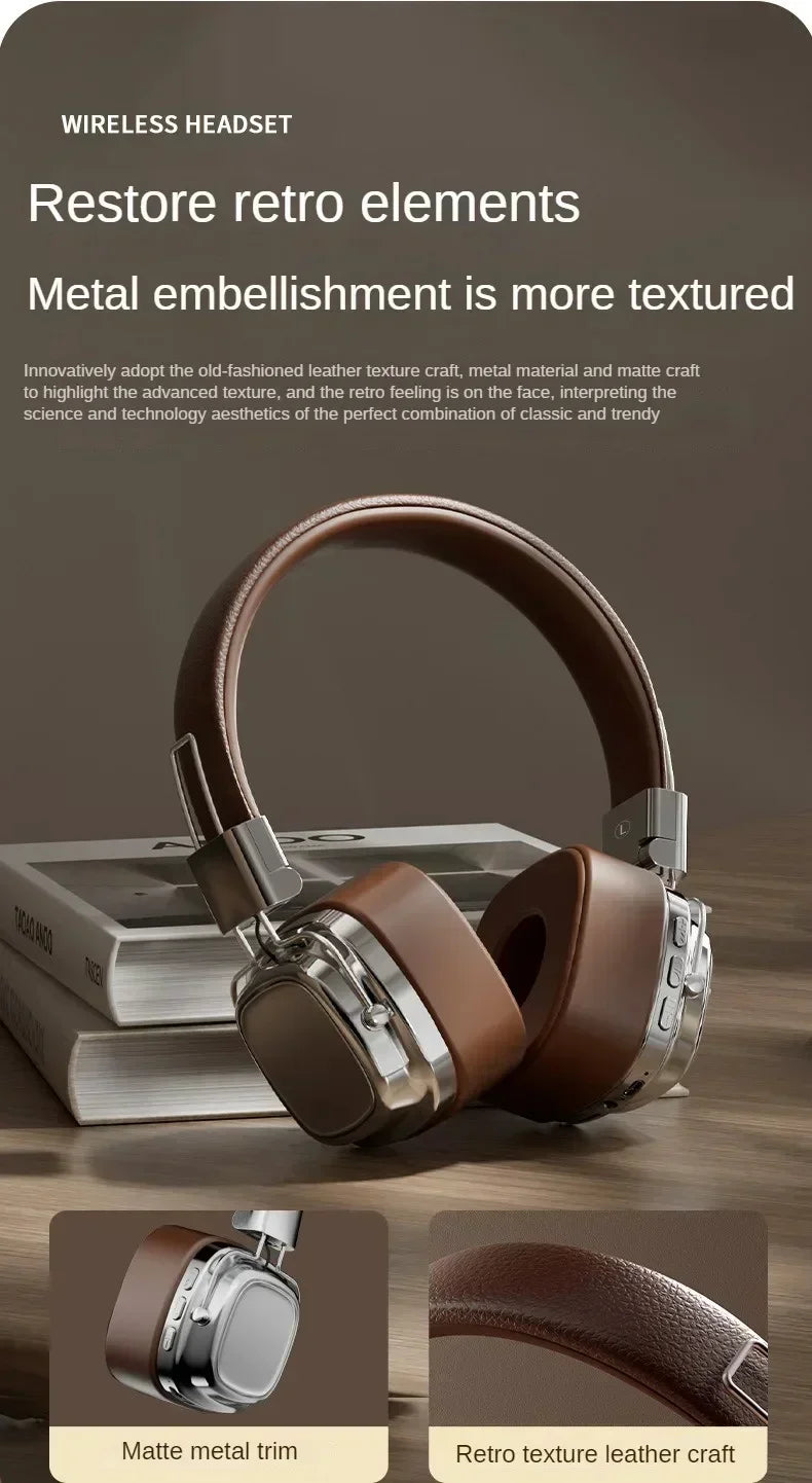 2025 New 5.3 Foldable Wireless Bluetooth Headsets Headset Gamer Choice Retro Over Ear Headphones DJ Stereo Sounds Bluetooth - TechSmartX