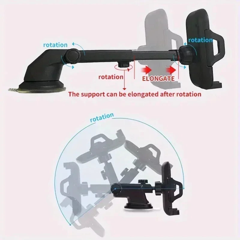 2024 NEW Universal Sucker Car Phone Holder 360° Windshield Car Dashboard Mobile Cell Support Bracket for iPhone Samsung Xiaomi