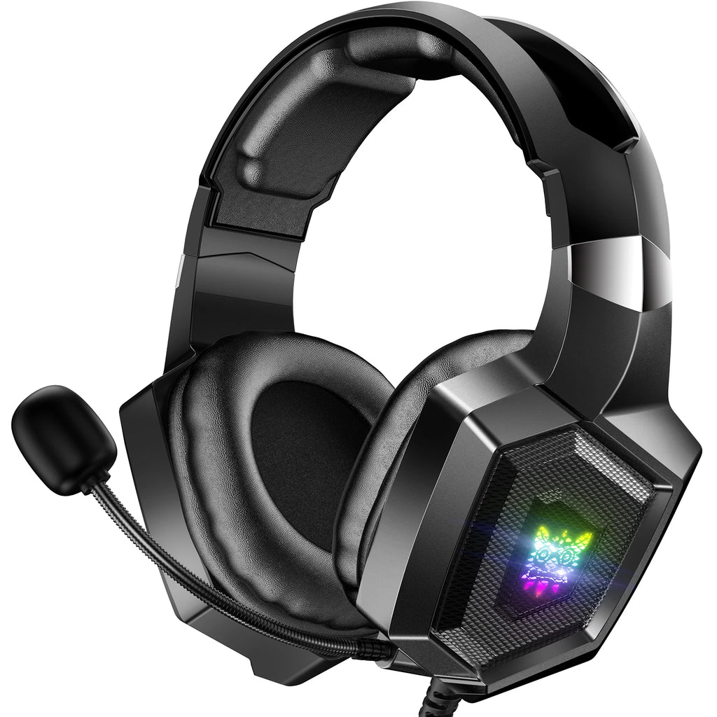 ONIKUMA K8 Gaming Headphones with Flexible HD Mic RGB Light Surround Sound Over-Ear Wired Headset Gamer for PC Gaming Xbox - TechSmartX