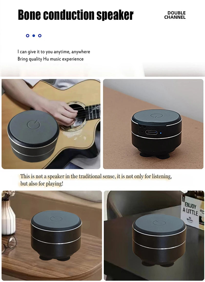 Bone conduction wireless speaker - sucker mount, TWS hi-fi sound enhanced bass, wearable loop, resonance features dynamic audio - TechSmartX