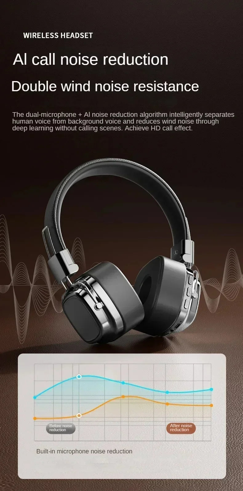 2025 New 5.3 Foldable Wireless Bluetooth Headsets Headset Gamer Choice Retro Over Ear Headphones DJ Stereo Sounds Bluetooth - TechSmartX