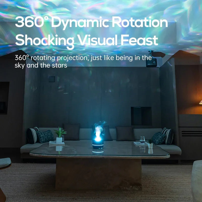 New Starry Sky Projection Air Humidifier with Colorful Gradient Night Light USB Delicate Water Mist Essential Oil Aroma Diffuser - TechSmartX