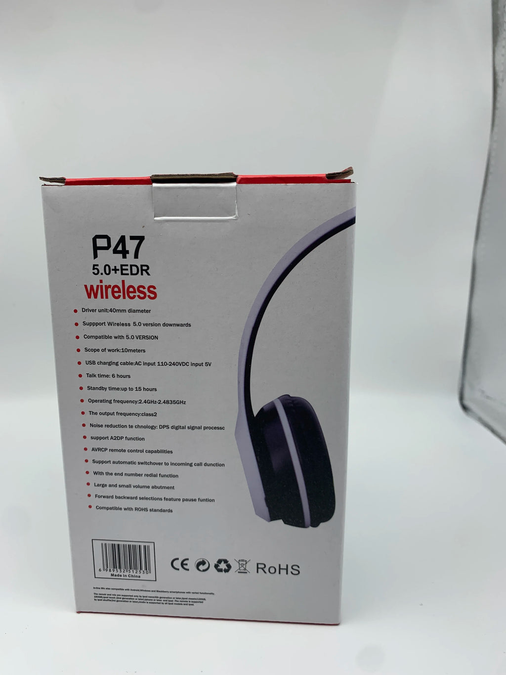 P47 Bluetooth 5.0 Wireless Headphone Foldable HIFI Stereo Bass Earphone Kid Helmet Gift With Mic USB Adaptor For iPhone Game - TechSmartX