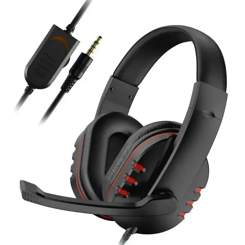 Wired Head Mounted Gaming Earphones Microphone Noise Reduction Earphones 3.5AUX for PC Android Laptop PS4 PS5 Nintendo Tablet - TechSmartX