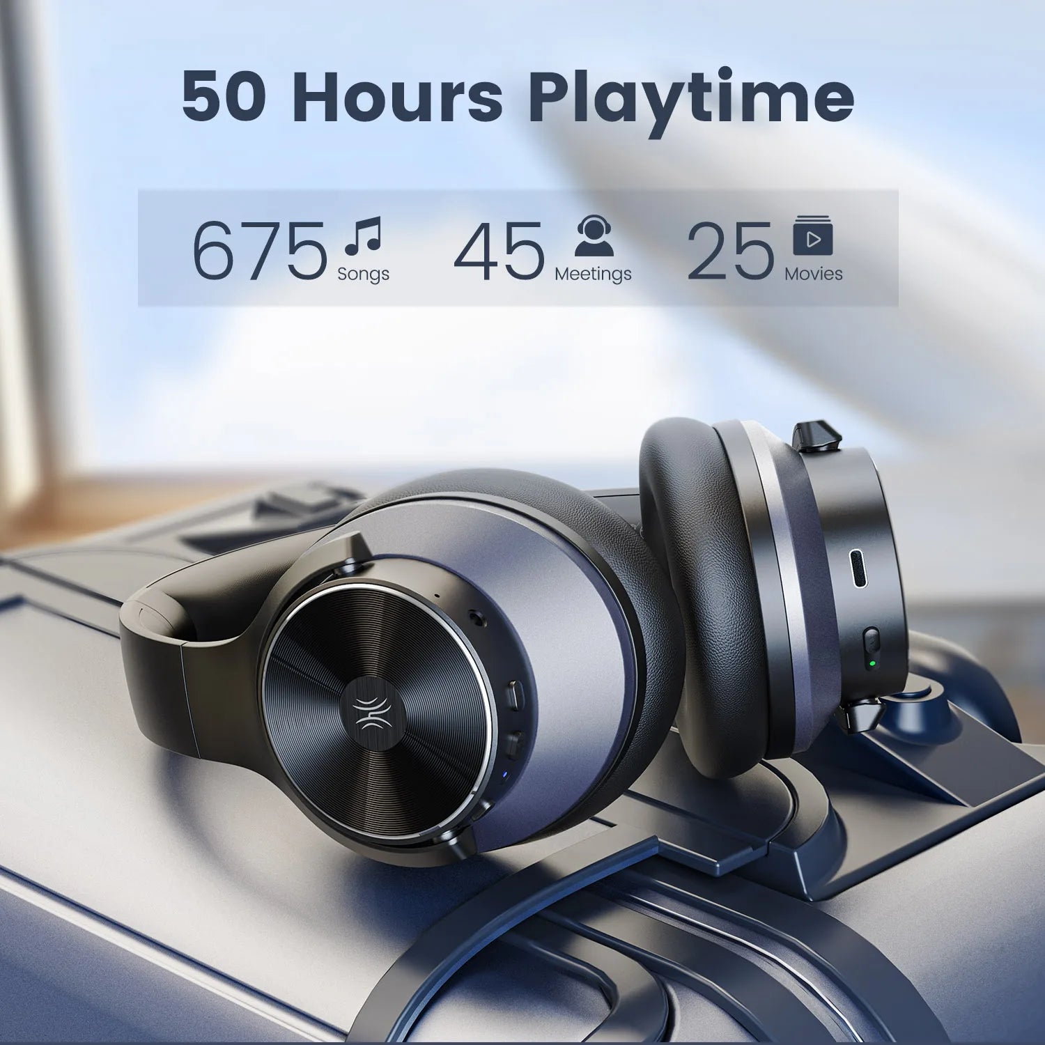 Oneodio A10 Bluetooth 5.4 Headphones Hybrid Active Noise Cancelling With Hi-Res Audio Over Ear Wireless Headset ANC With 5-Mic - TechSmartX