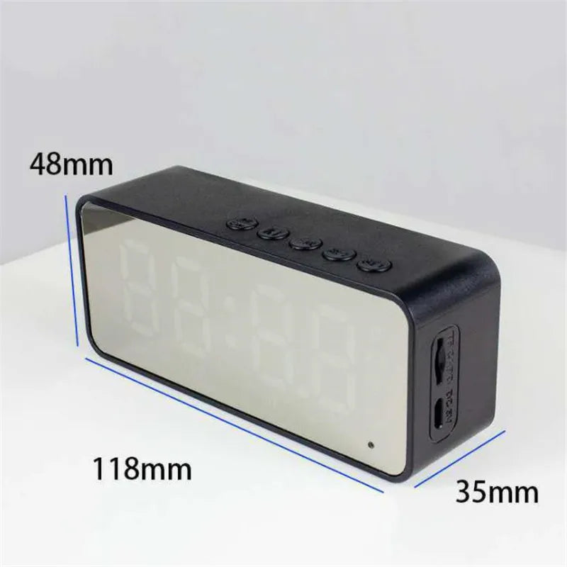 Wireless Bluetooth Speaker Small Mini Alarm Clock Portable Cannon Mini Voice Broadcast the Card Instert Vehicular Audio System W - TechSmartX