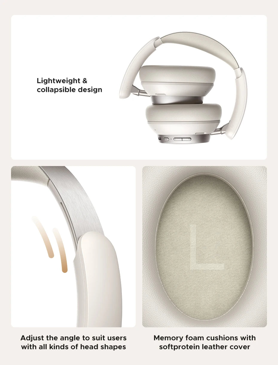 UGREEN Studio Pro 48dB ANC Wireless Headphones Over Ear Bluetooth Earphones Active Noise Cancellation Hi-Res LDAC 120h Playtime - TechSmartX