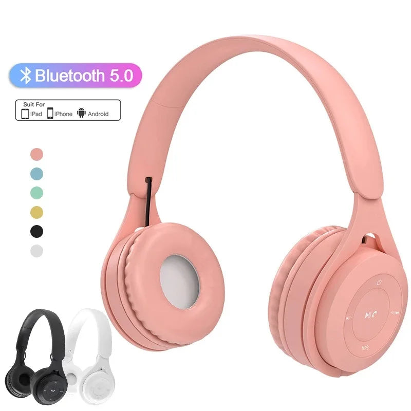 Y08 Macaron Wireless Bluetooth Headband Headphones with Mic Stereo Gaming Headset Gamer Girl Gift for Mobile Tablet - TechSmartX