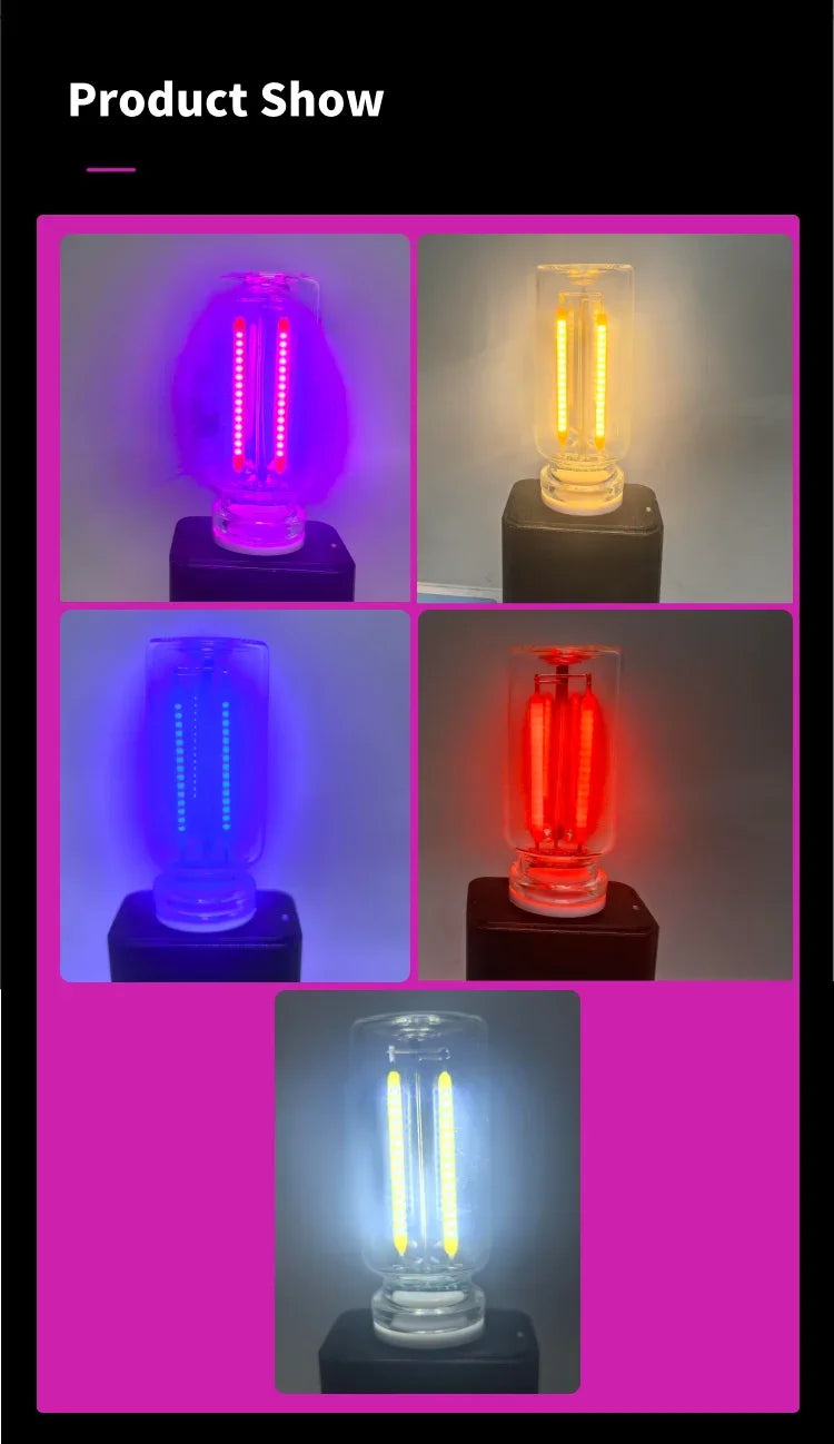 Car USB Night Light Touch Dimmable LED Filament Lamp Portable Lighting Plug and Play Decorative Atmosphere Light for Car Bedroom - TechSmartX