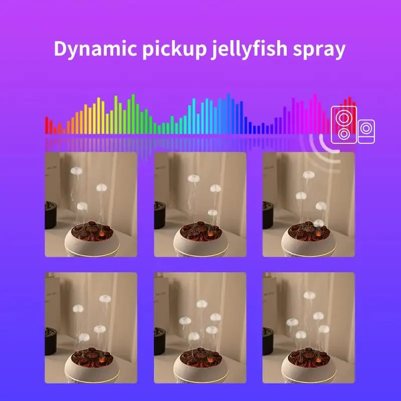 Dynamic Jellyfish Air Humidifier 250ml Essential Oil Diffuser Remote Control Bedroom Humidifier With 7 Colorful Night Lights - TechSmartX