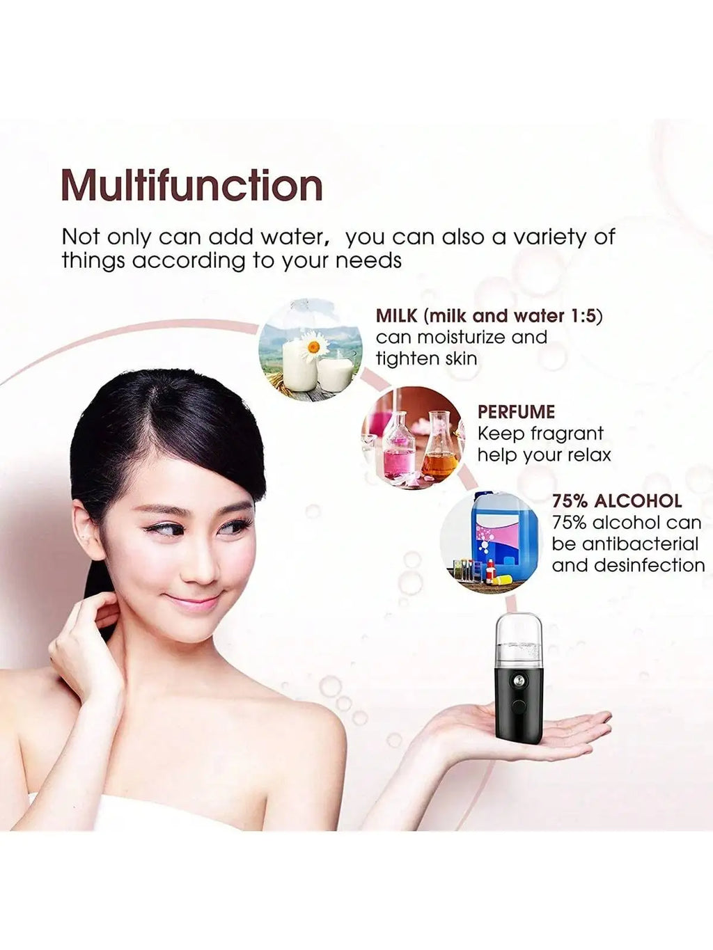 USB Mist Facial Sprayer  Humidifier Rechargeable Nebulizer Face Steamer Moisturizing Beauty Instruments Face Skin Care Tools - TechSmartX