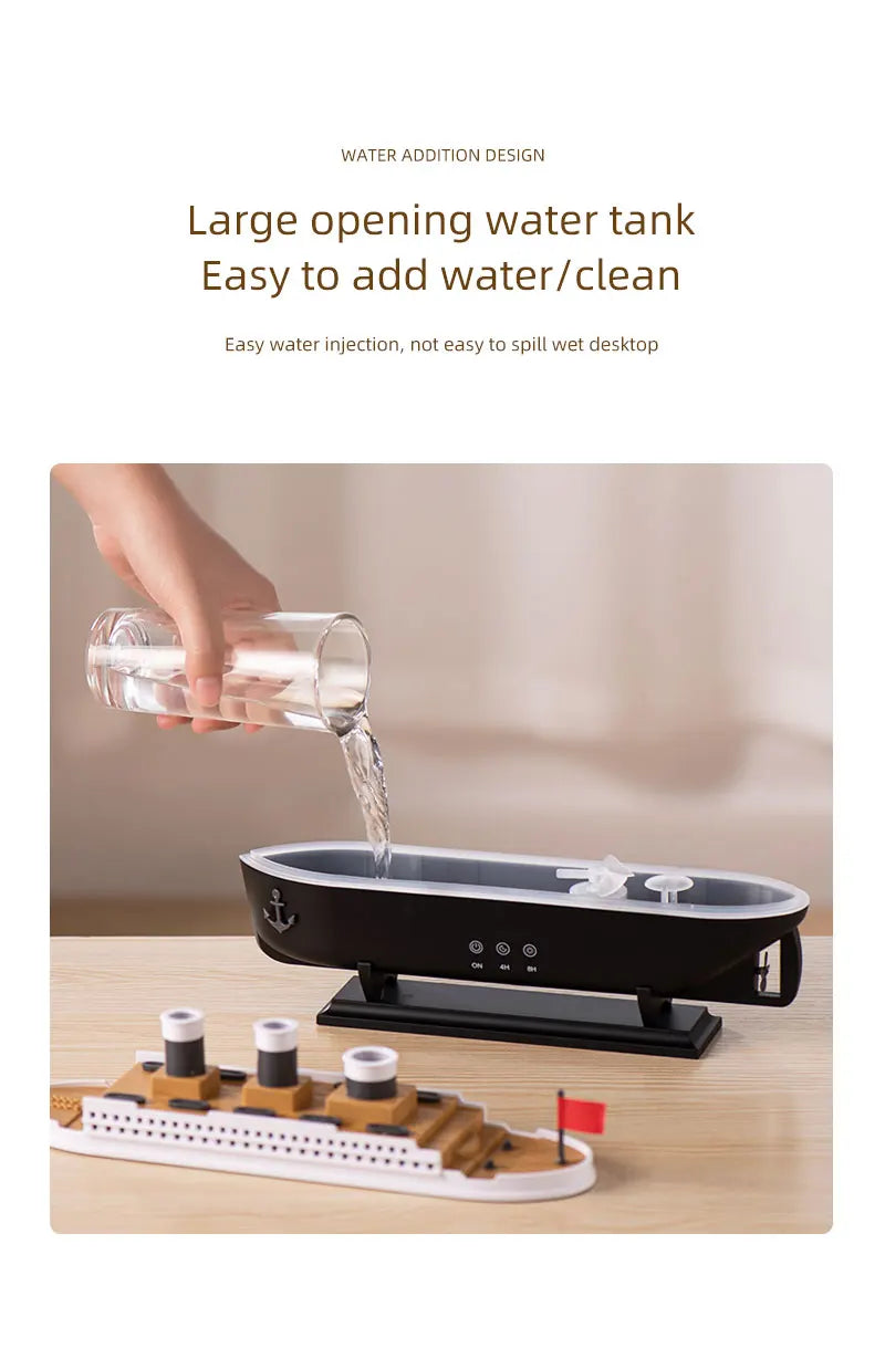 Retro Ship Air Humidifier Ultrasonic Aromatherapy Diffusers Mist Maker Fragrance Essential Oil Aroma Difusor Remote control - TechSmartX