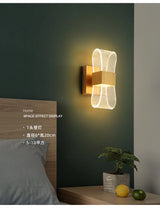 Acrylic Aluminum Wall Bedside Lamp Warm Light Lustre Modern Fashion Nordic Simple Home Living Dining Room Decor - TechSmartX