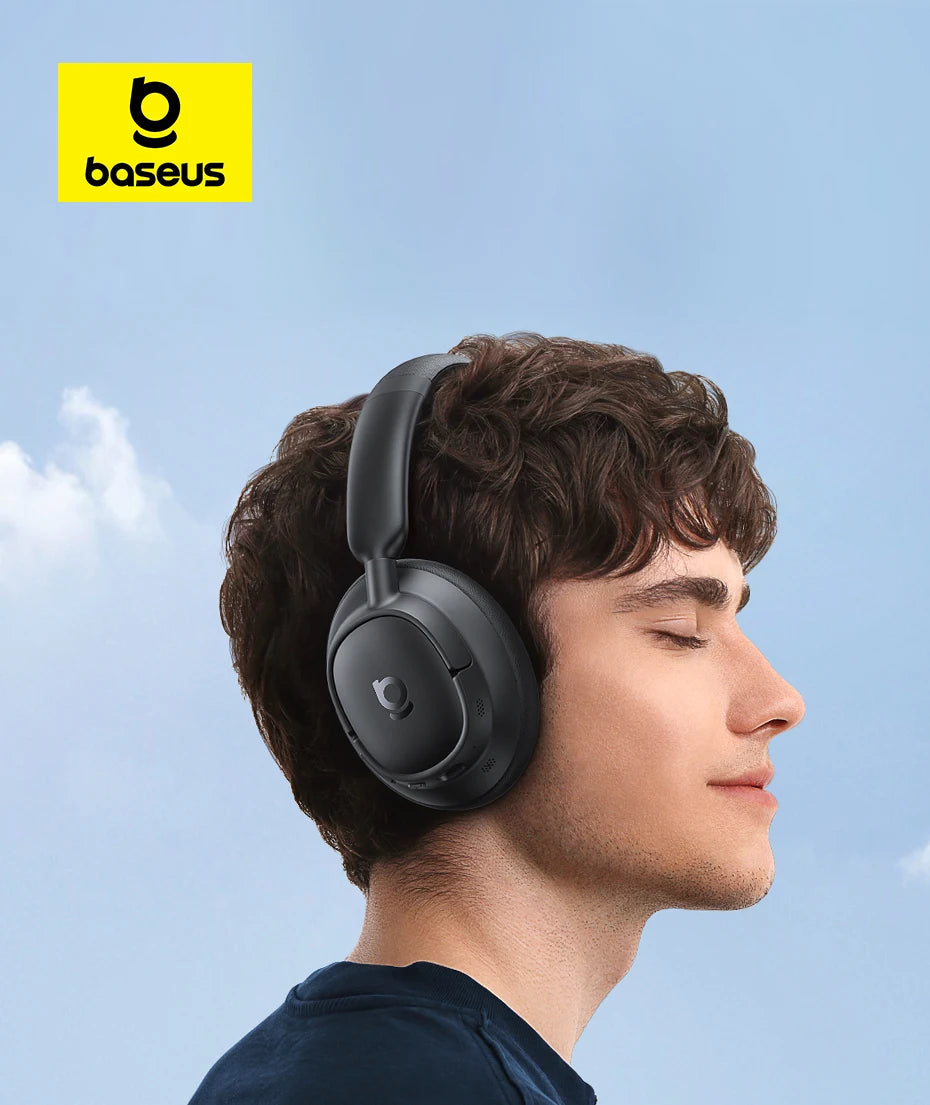 Baseus Bowie H1s Wireless Headphones Bluetooth 5.4 Noise Canceling 46dB Over Ear Headset Hi-Res Spatial Audio Earphone 120H Time - TechSmartX