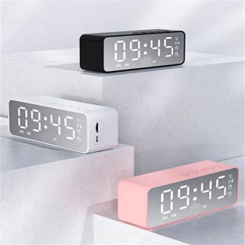 Wireless Bluetooth Speaker Small Mini Alarm Clock Portable Cannon Mini Voice Broadcast the Card Instert Vehicular Audio System W - TechSmartX