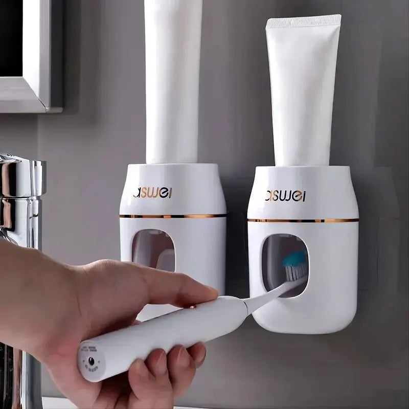 Upgrade Your Bathroom with This 1pc Toothpaste Squeezer and Storage Rack - Automatic Toothpaste Refills Made Easy! - TechSmartX