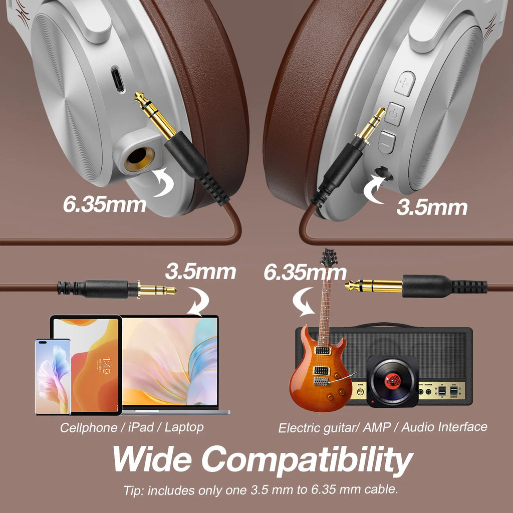 Oneodio A70 Fusion Wired + Wireless Bluetooth 5.2 Headphones For Phone With Mic Over Ear Studio DJ Headphone Recording Headset - TechSmartX