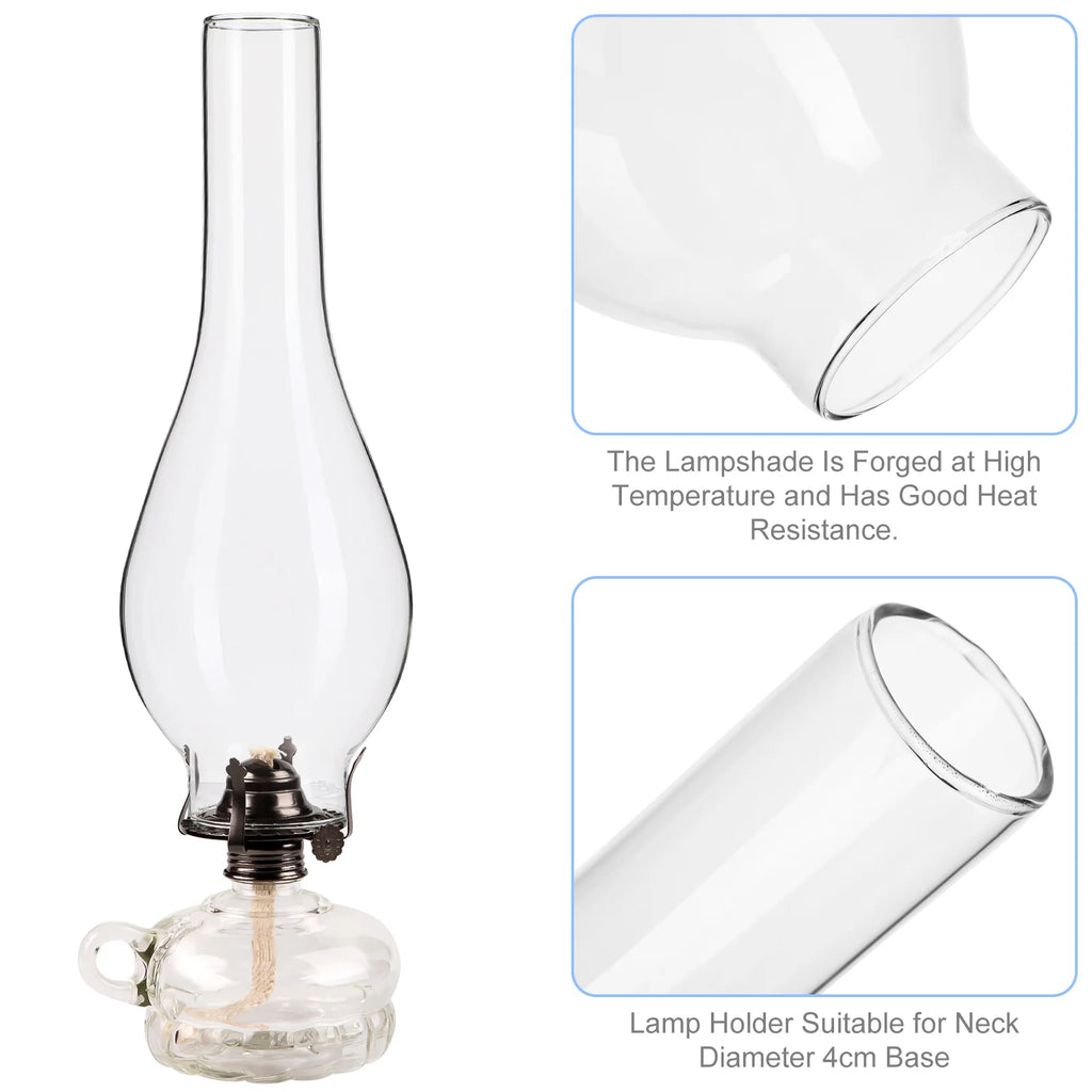 Long Kerosene Lamp Glass Shade Light Covers Clear Vintage Shades Hurricane Parts Chimney Retro - TechSmartX