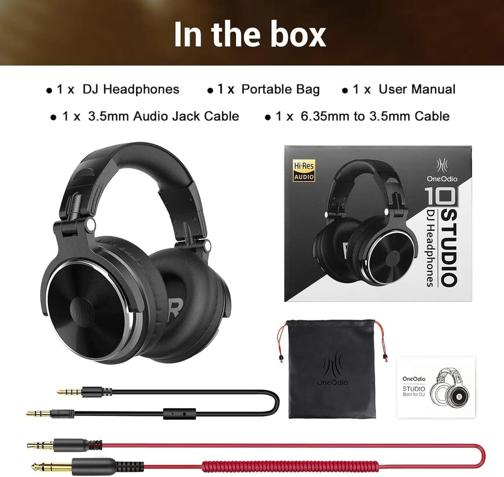Oneodio Wired Headphones Professional Studio Pro 10/30/50 DJ Headphones With Microphone Over Ear HiFi Hi-Res Monitor Headset - TechSmartX