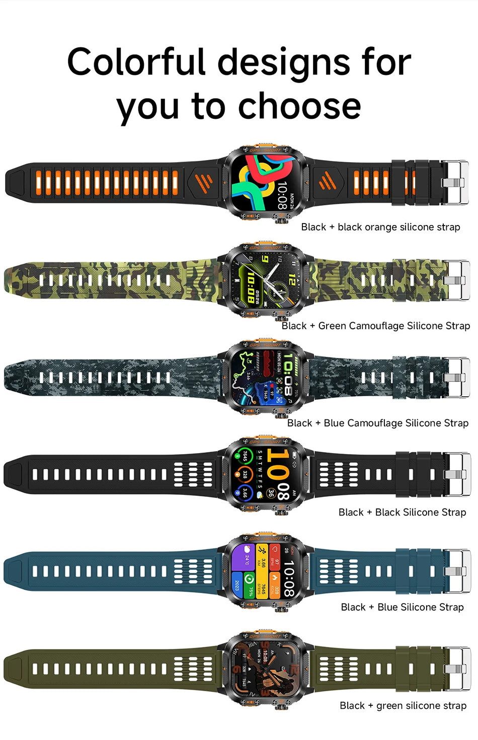 2025 New Military Outdoor Smart Watch Men's GPS Flashlight Bluetooth Call 2.01" AMOLED Screen 3ATM Waterproof Sports Smartwatch - TechSmartX